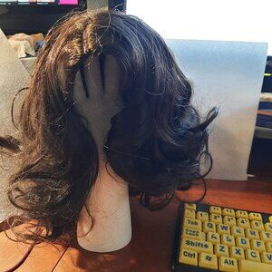 NEW With Tag ! Aimole Women 12" Inch Long Curly Wig Dark Brown